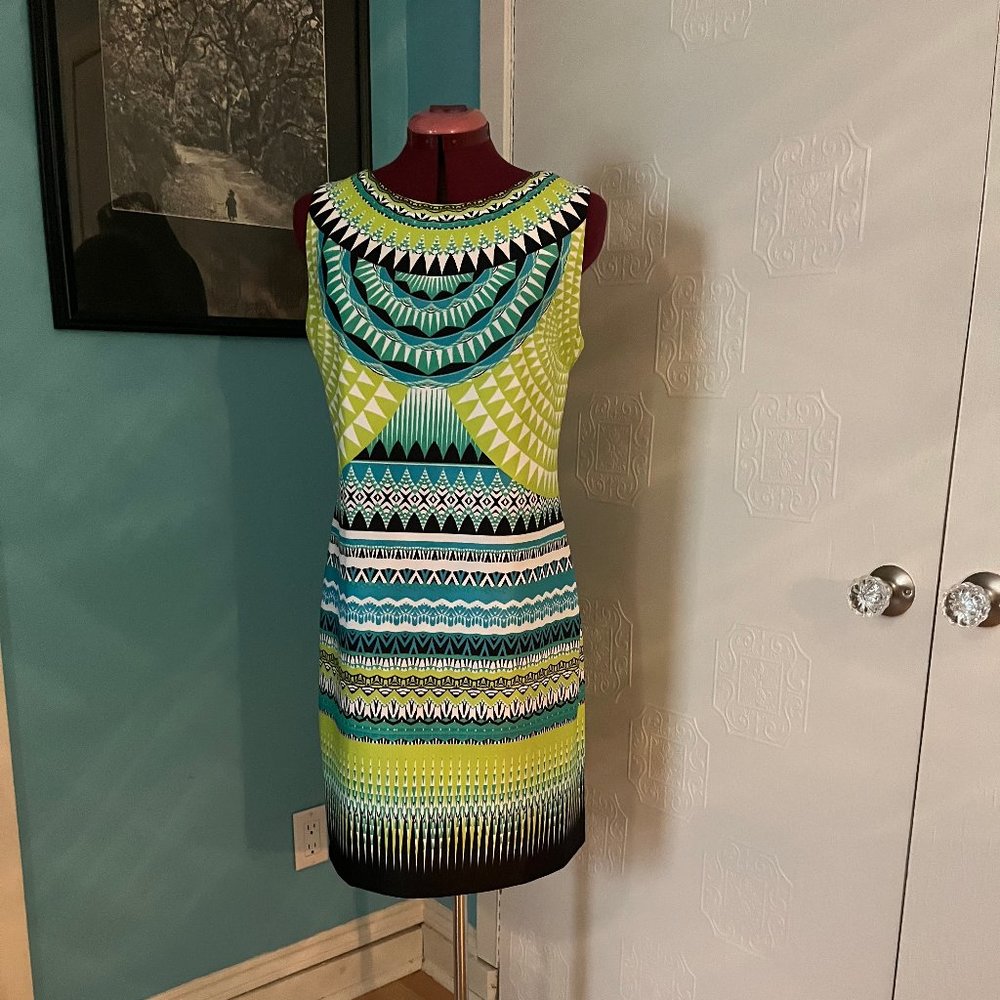 Funky Sandra Darren Shift Dress with Geometric Design